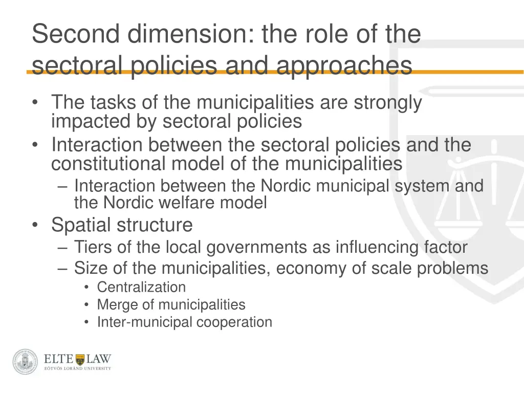 second dimension the role of the sectoral