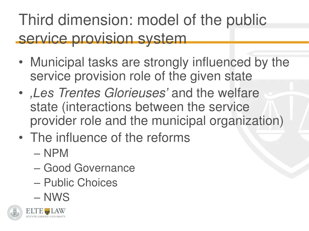 third dimension model of the public service