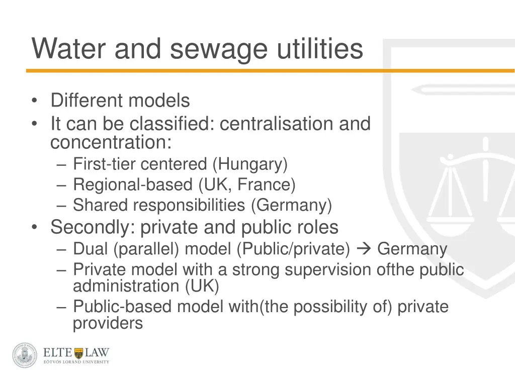 water and sewage utilities