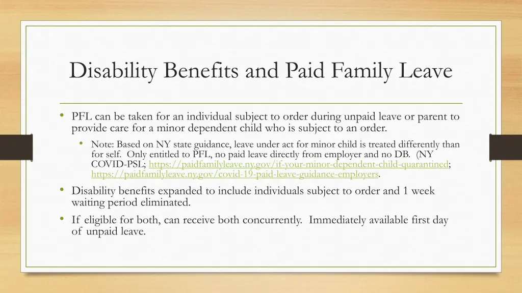 disability benefits and paid family leave