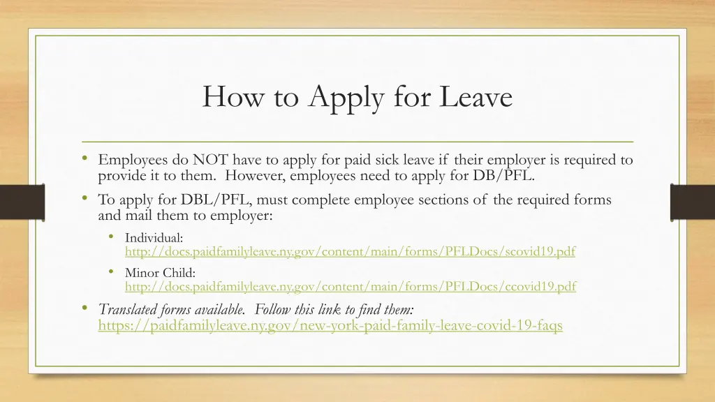 how to apply for leave