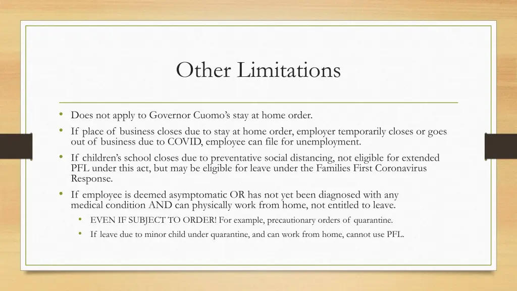 other limitations