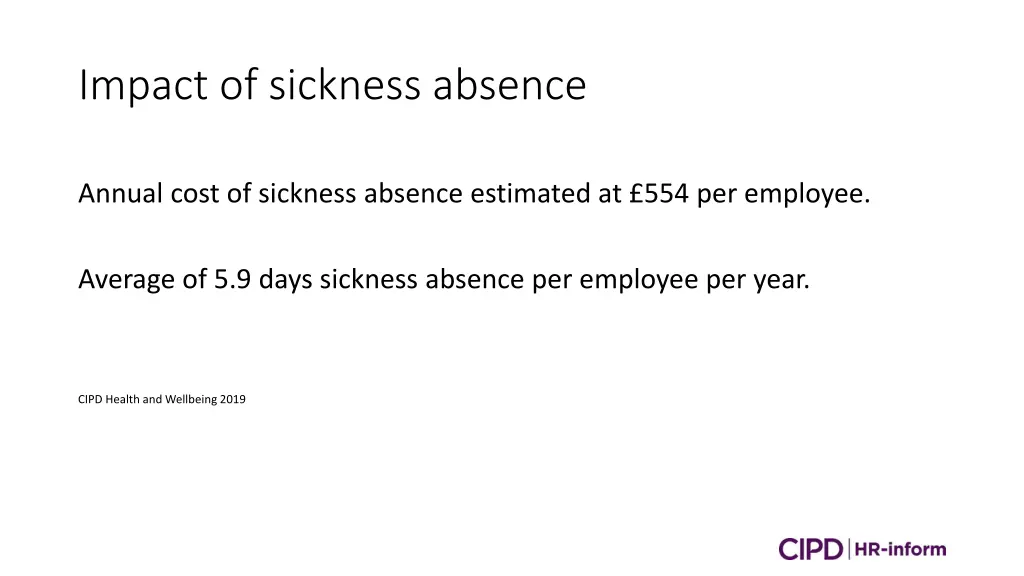 impact of sickness absence