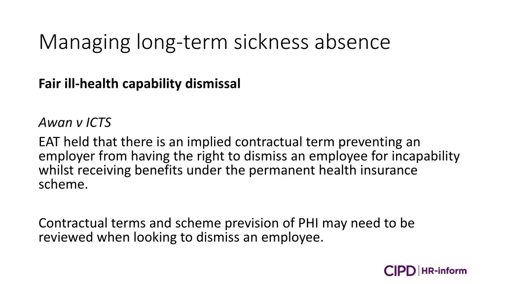 managing long term sickness absence 10