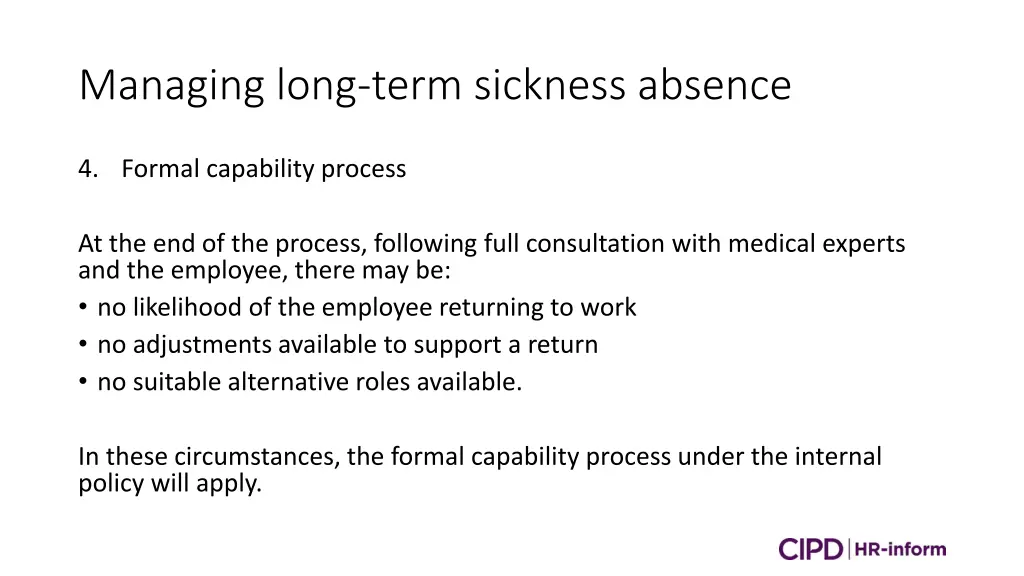 managing long term sickness absence 6