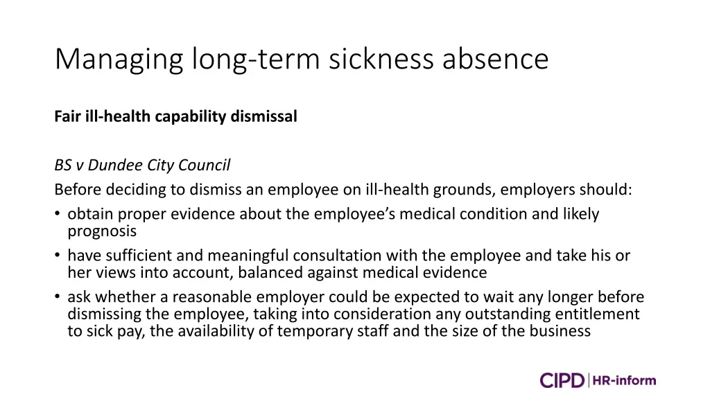 managing long term sickness absence 8