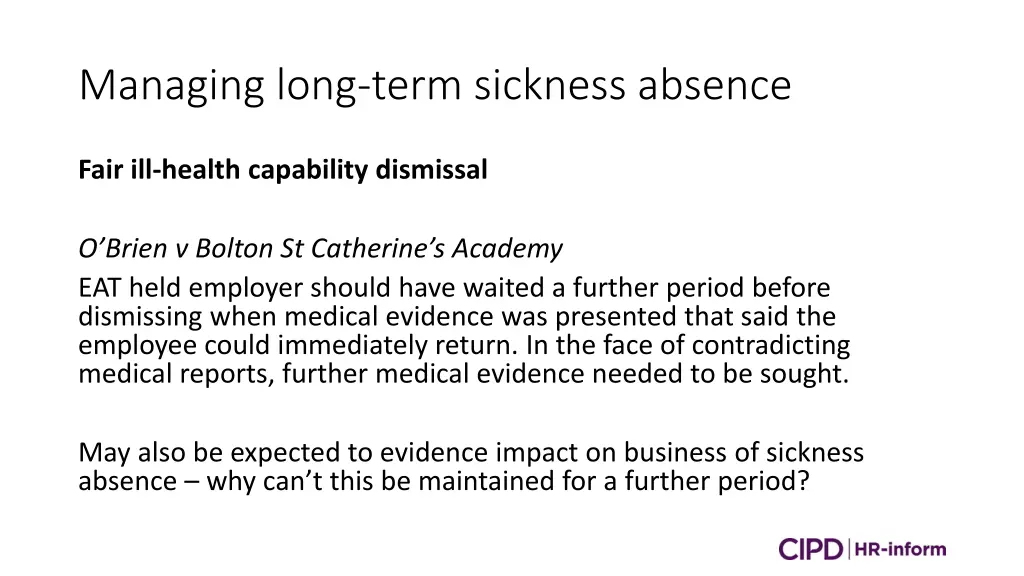 managing long term sickness absence 9