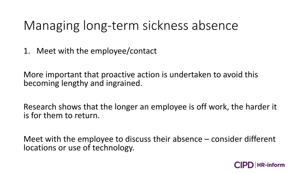 managing long term sickness absence