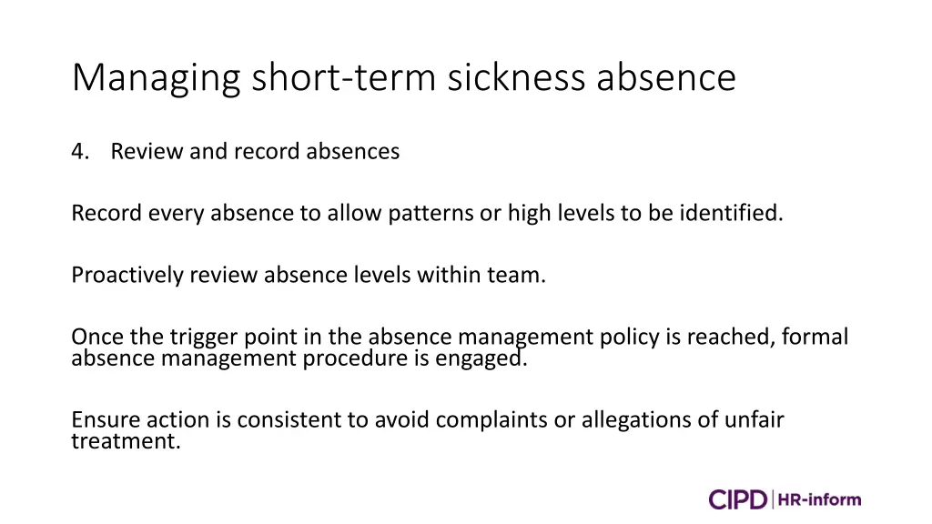 managing short term sickness absence 4