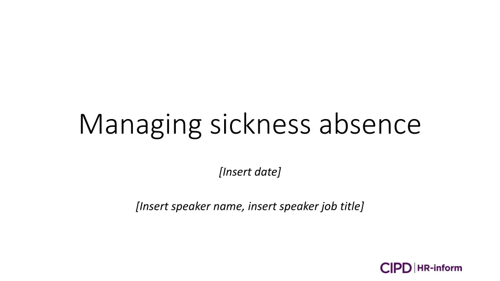 managing sickness absence 1