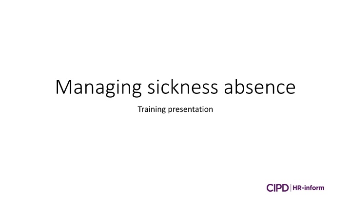 managing sickness absence