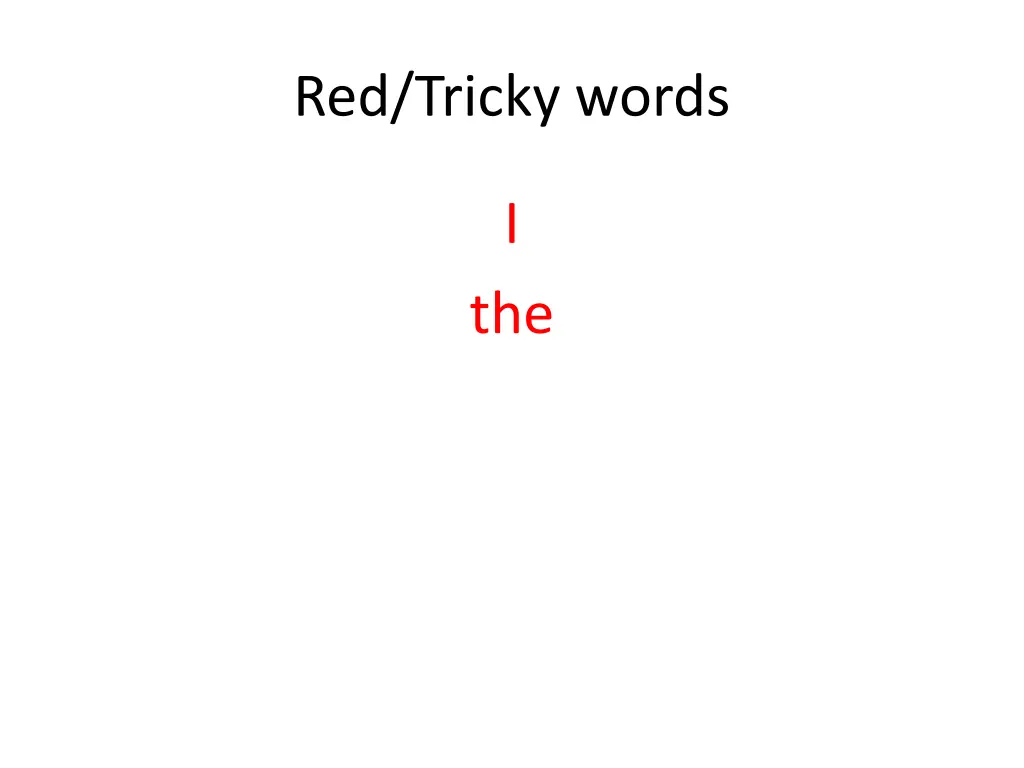 red tricky words