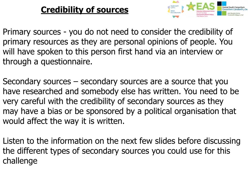 credibility of sources