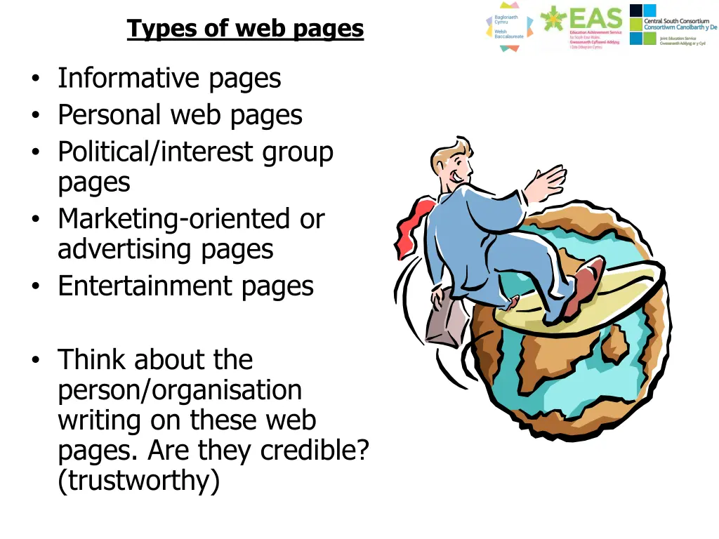 types of web pages