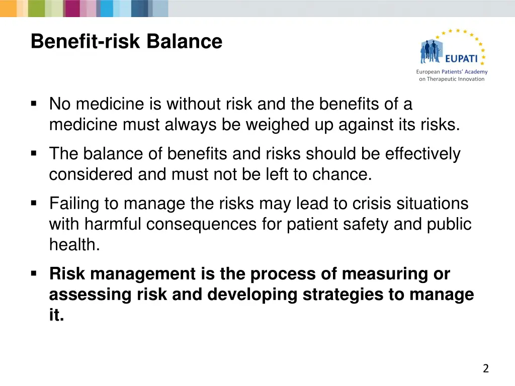 benefit risk balance