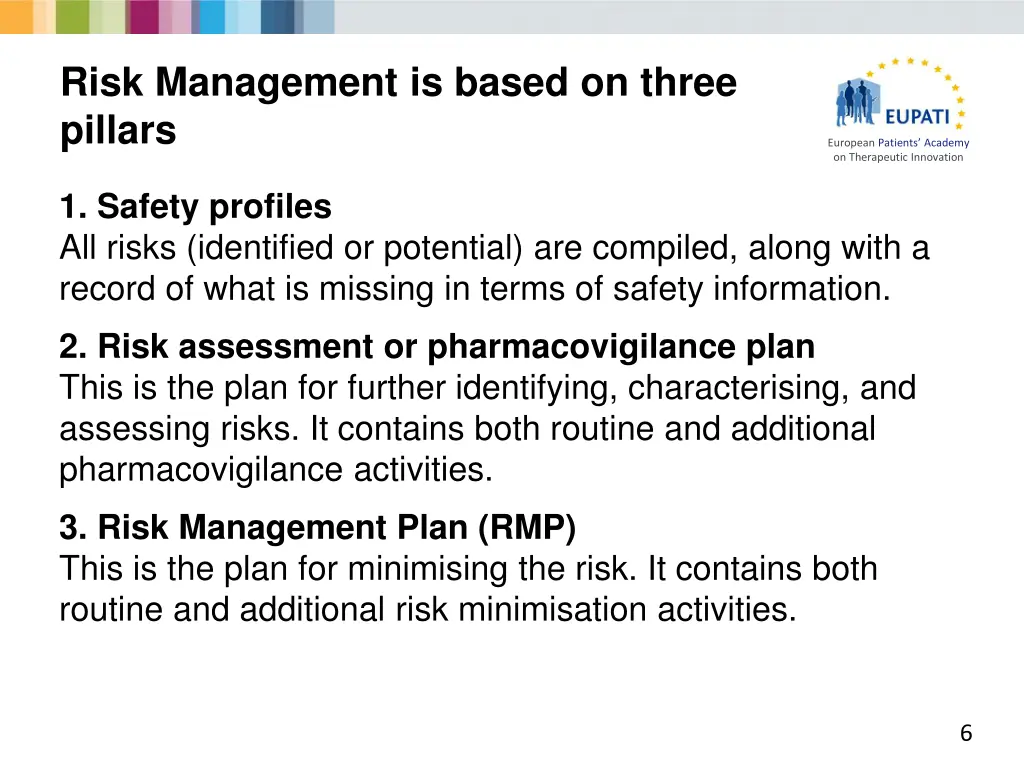 risk management is based on three pillars