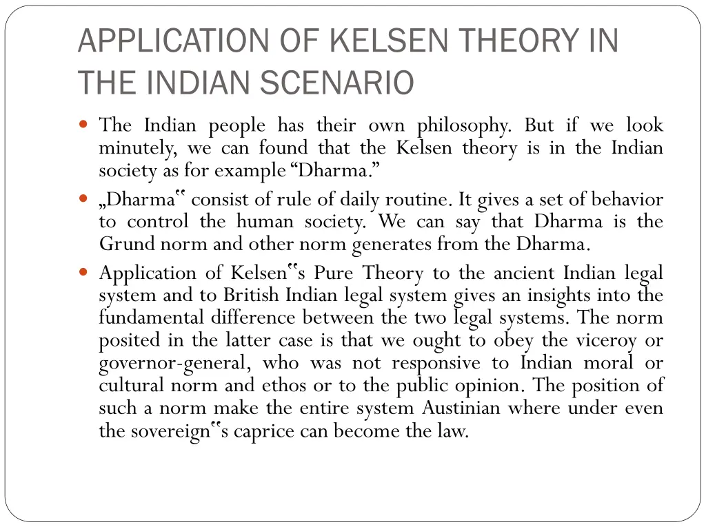 application of kelsen theory in the indian