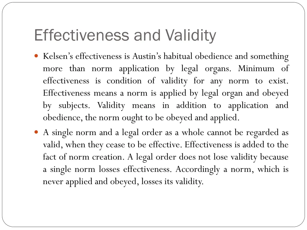 effectiveness and validity