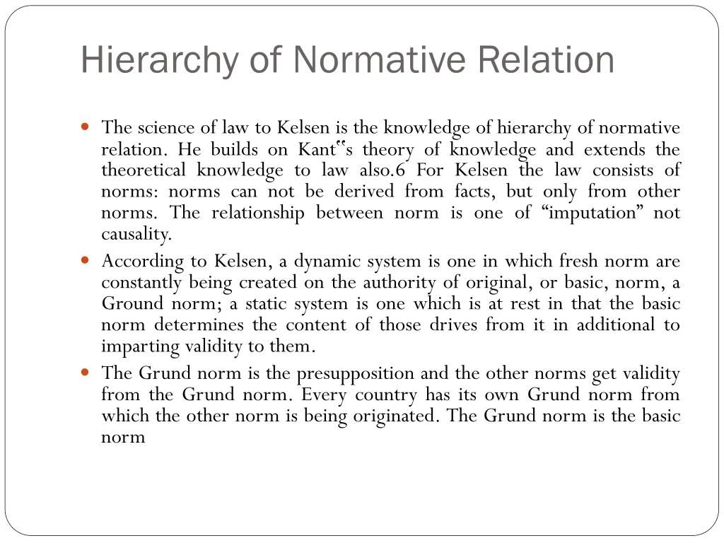 hierarchy of normative relation