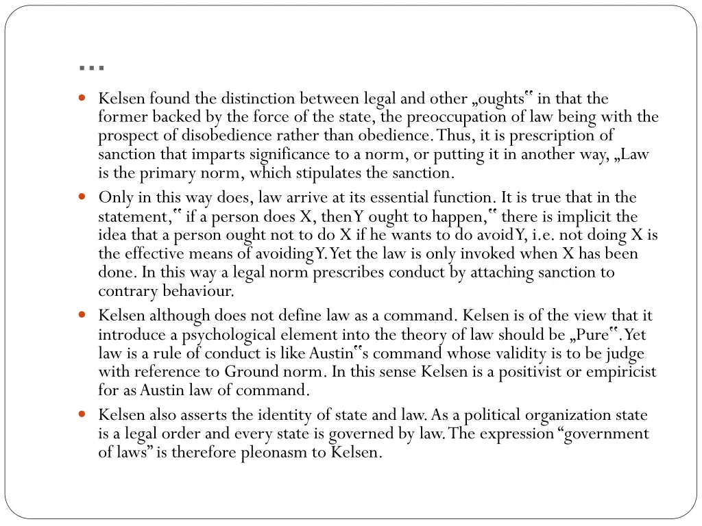 kelsen found the distinction between legal