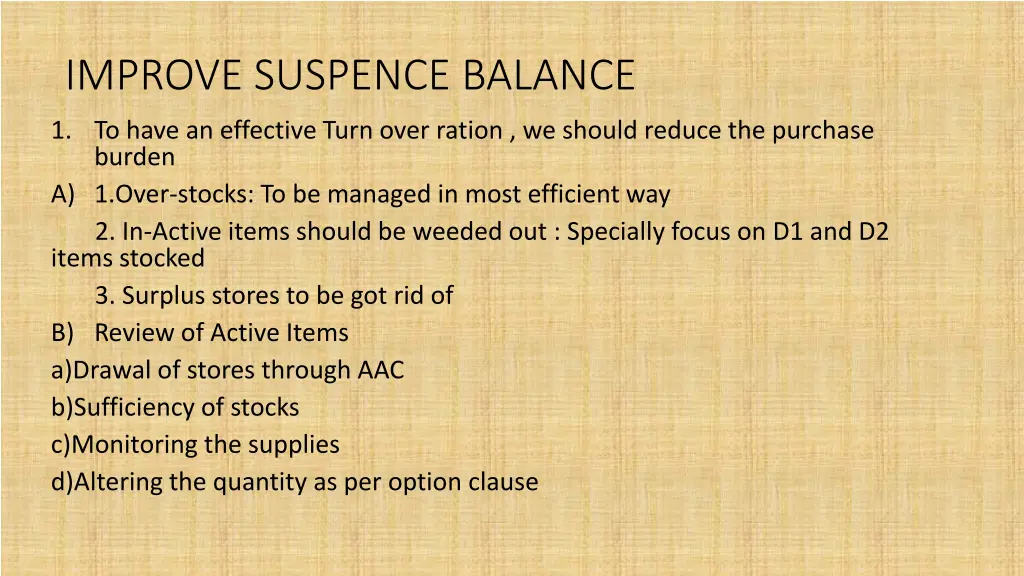 improve suspence balance