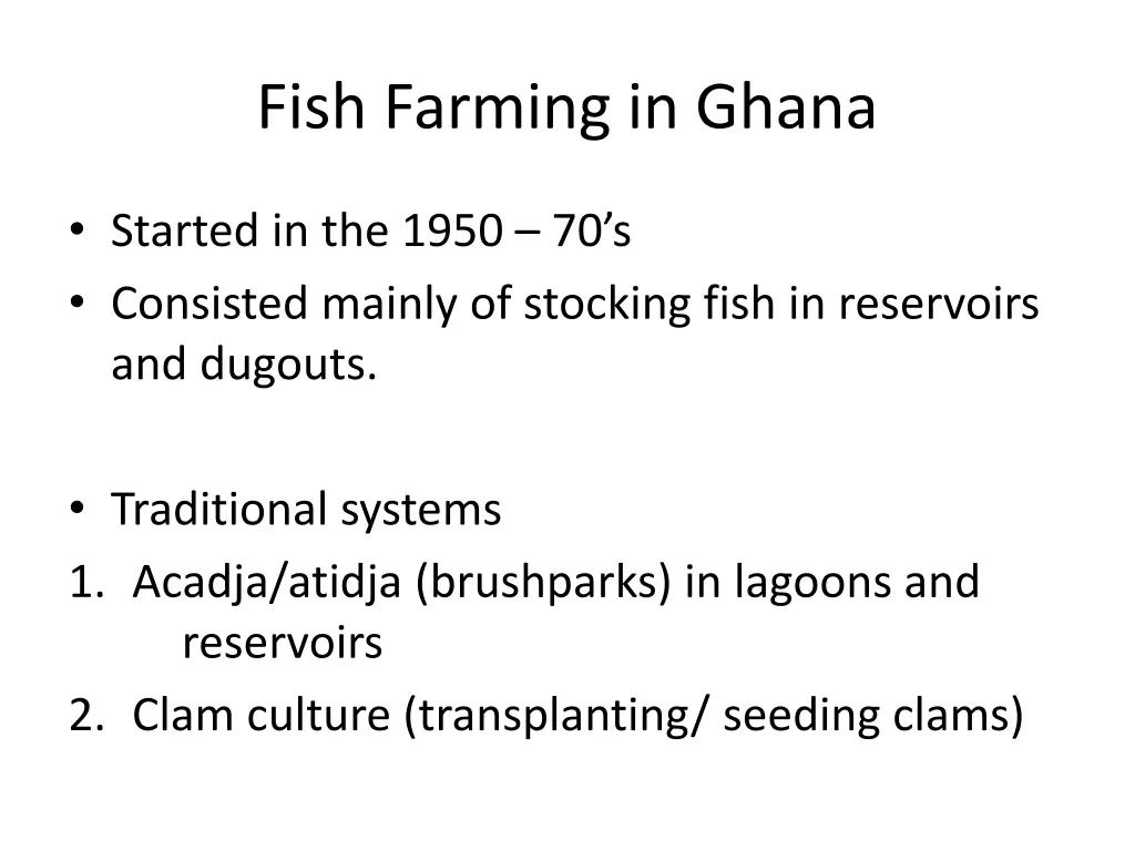 fish farming in ghana