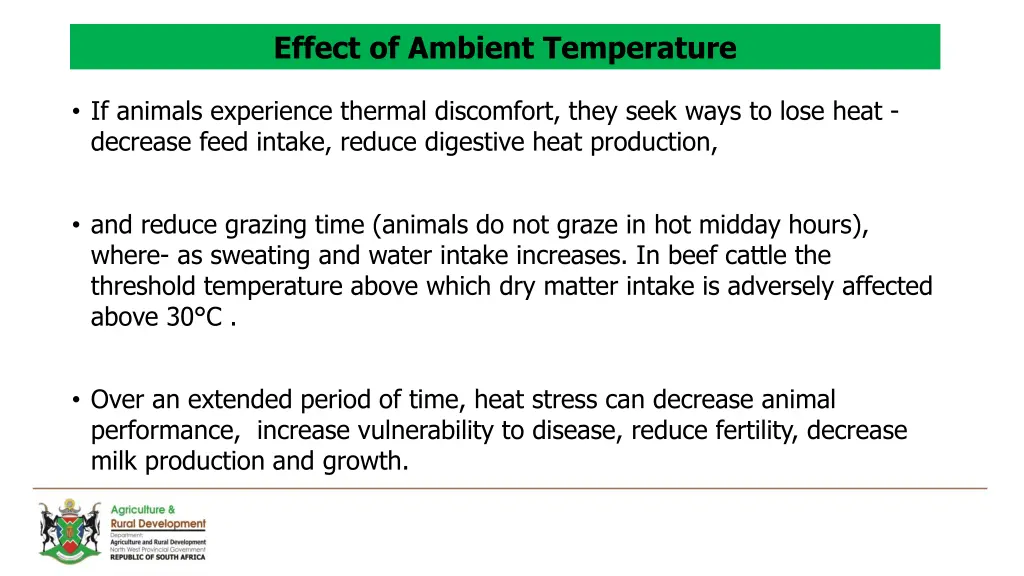 effect of ambient temperature