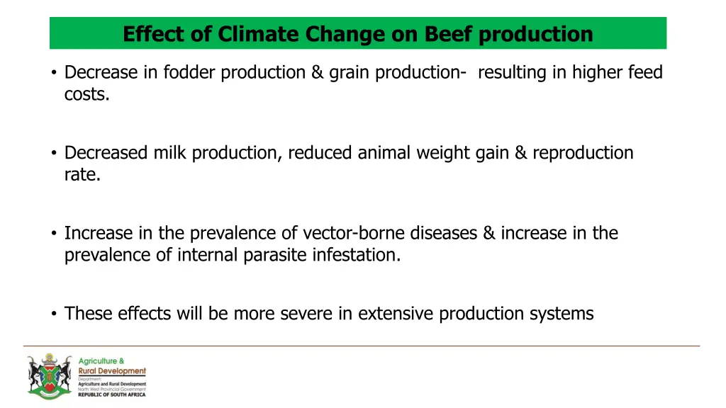 effect of climate change on beef production