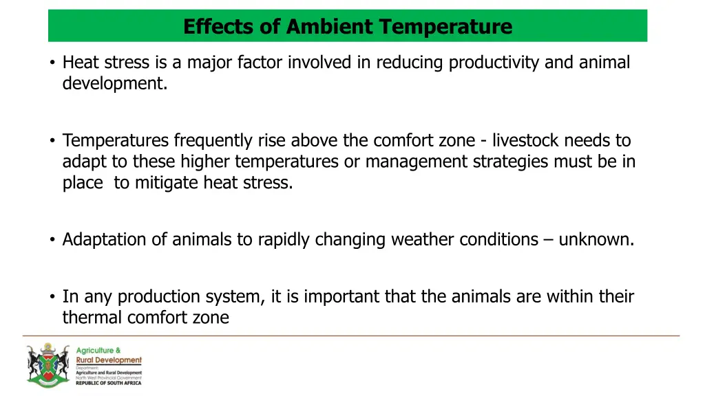 effects of ambient temperature