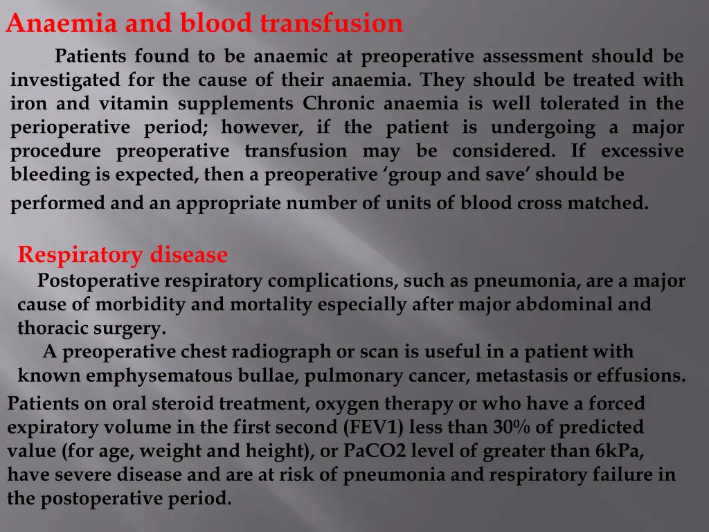 anaemia and blood transfusion patients found