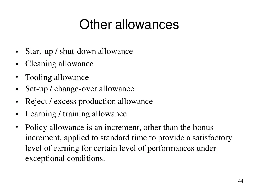 other allowances