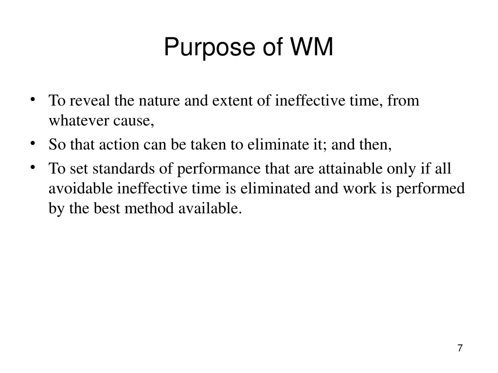 purpose of wm