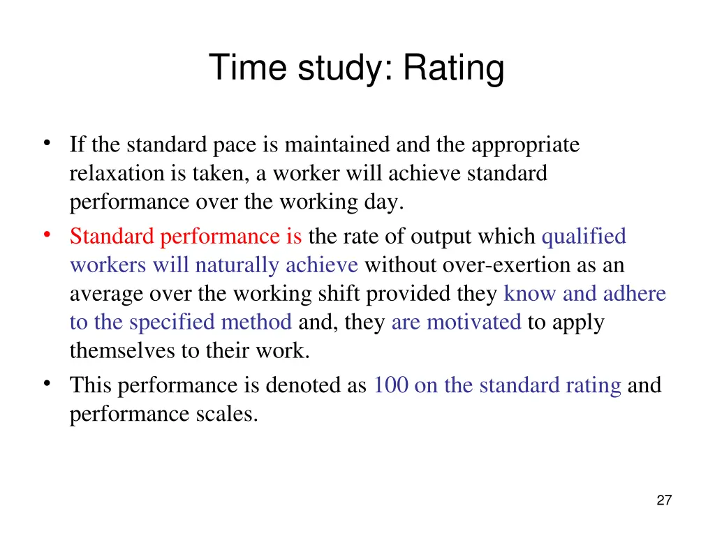 time study rating 1