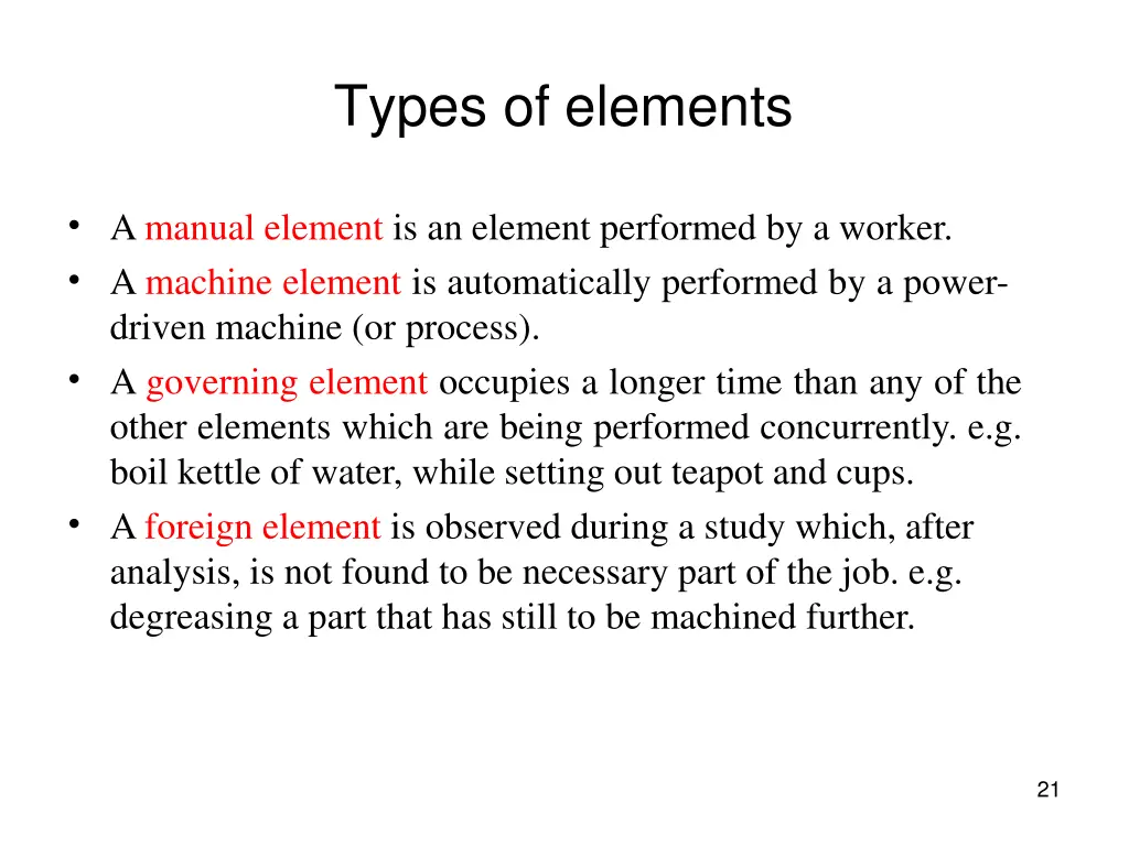 types of elements 1