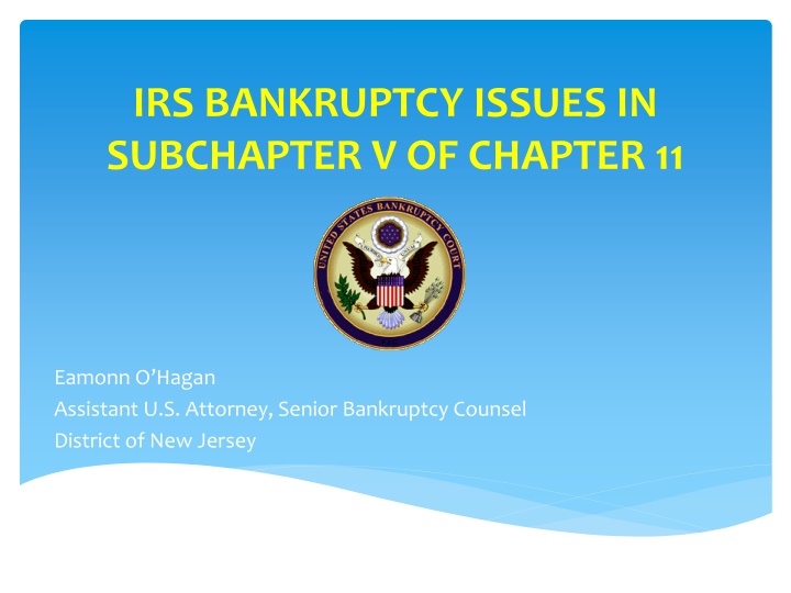 irs bankruptcy issues in subchapter v of chapter