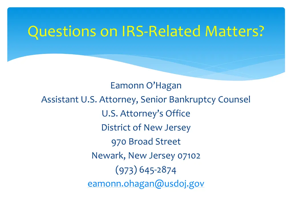 questions on irs related matters