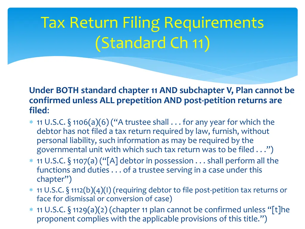 tax return filing requirements standard ch 11