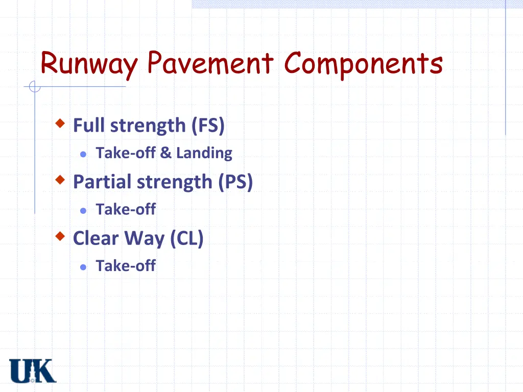 runway pavement components