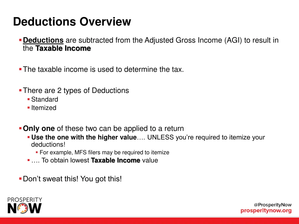 deductions overview