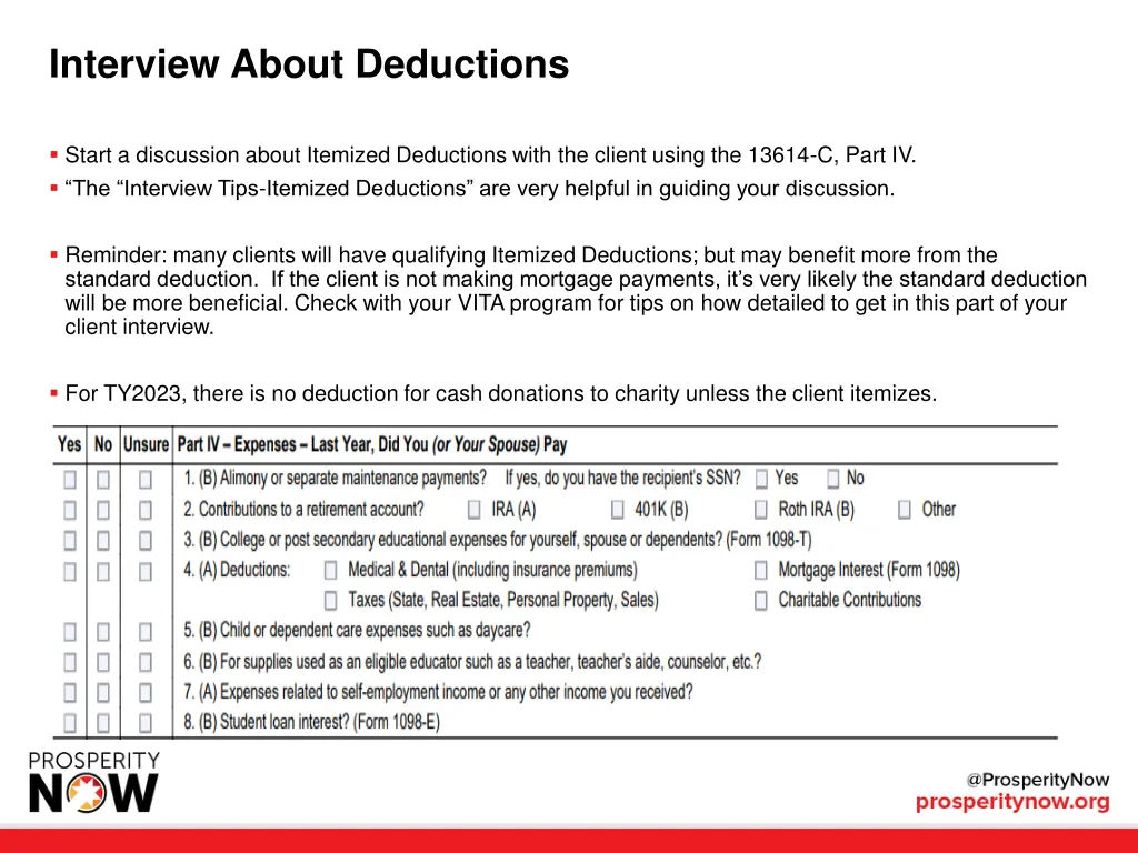 interview about deductions