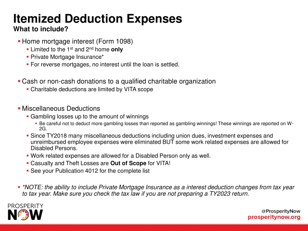 itemized deduction expenses what to include 1