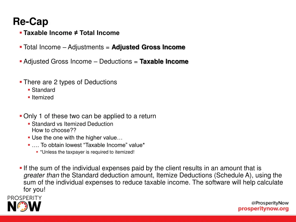 re cap taxable income total income