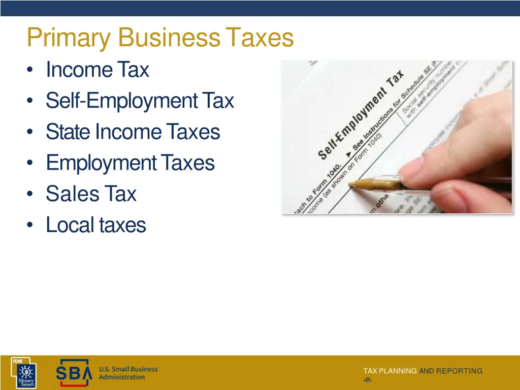 primary businesstaxes incometax self