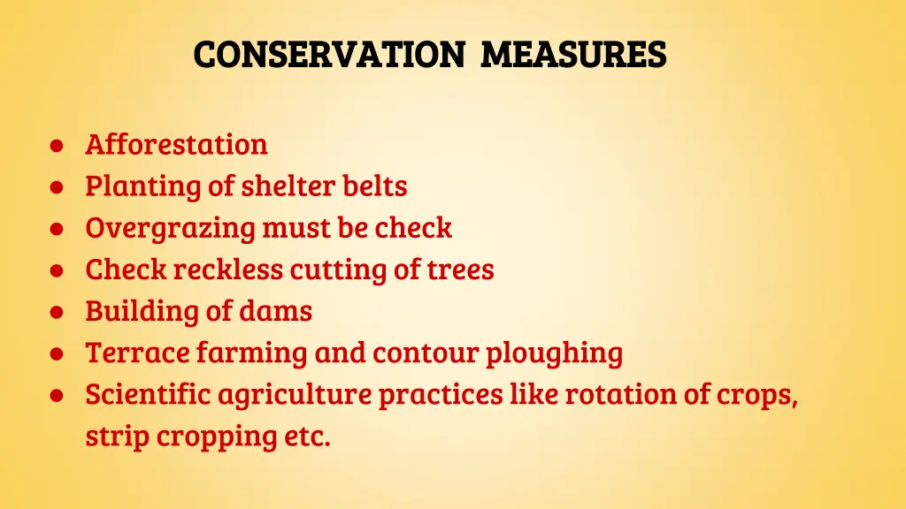 conservation measures conservation measures