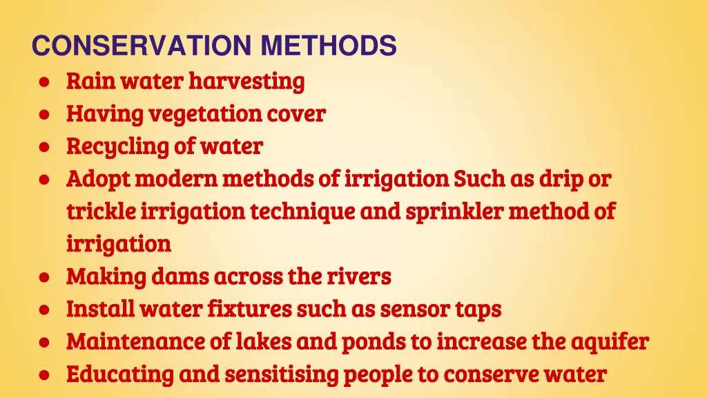 conservation methods rain water harvesting rain