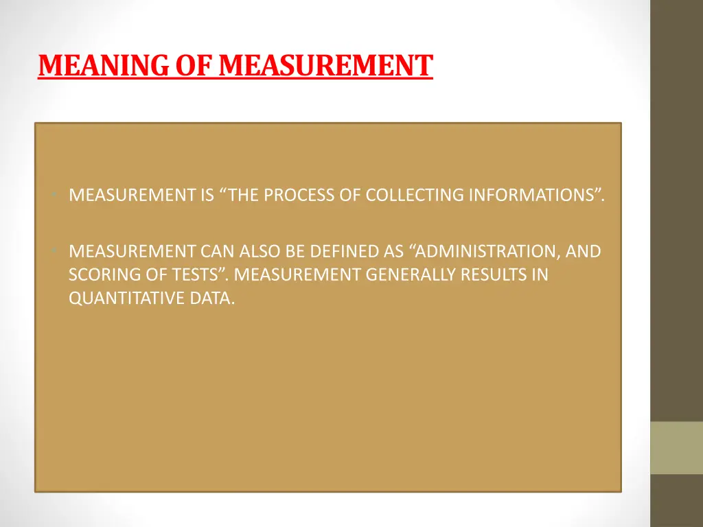 meaning of measurement