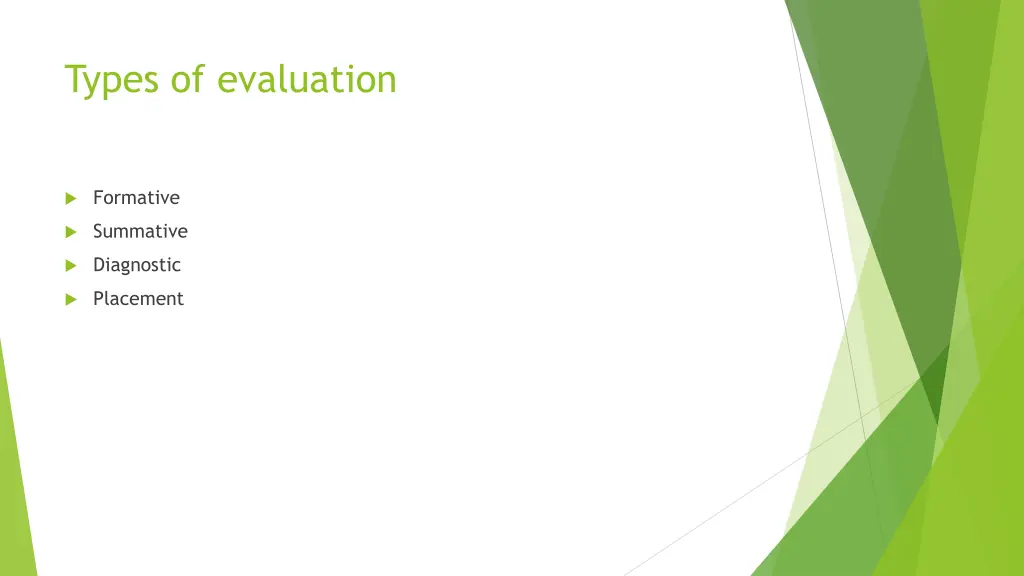 types of evaluation