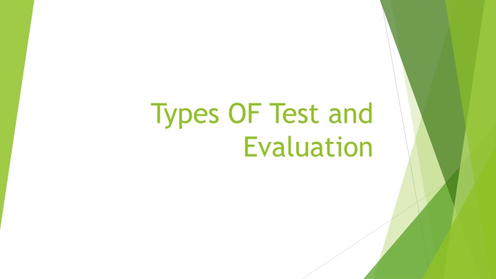 types of test and evaluation