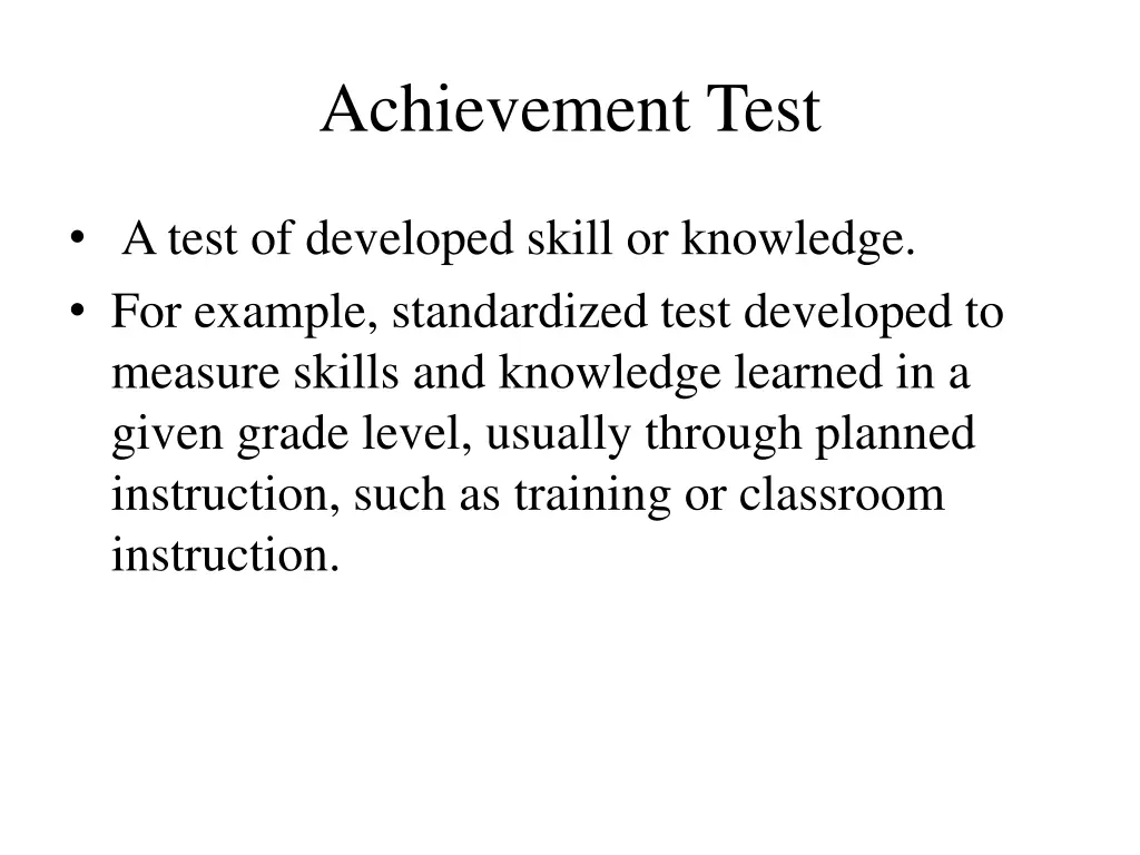 achievement test