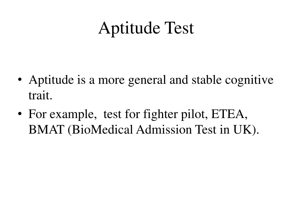 aptitude test